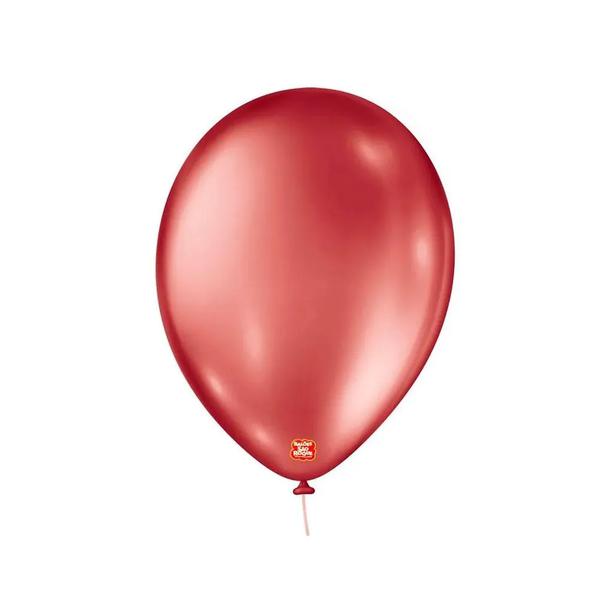 BALAO METALLIC Nº09 BALLOON VERMELHO 25UN SAO ROQUE