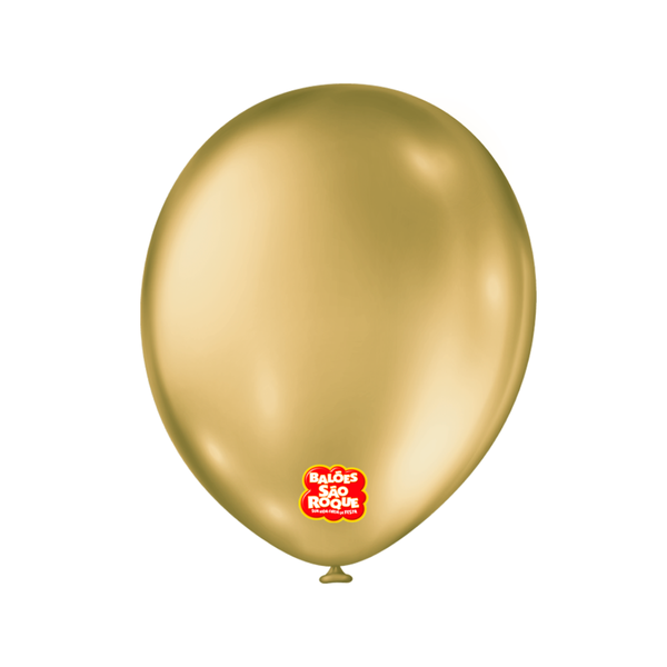 BALAO METALLIC Nº16 BALLOON OURO 10UN SAO ROQUE