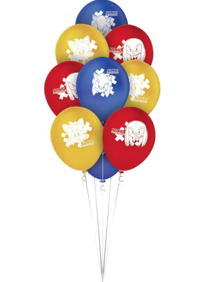 BALAO Nº09 SONIC AZUL/VERMELHO/AMARELO 25UN REGINA