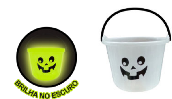 BALDE DECORATIVO BRILHA NO ESCURO HALLOWEEN 18X14CM UN BRDECOR