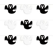 BANDEIRINHA HALLOW FANTASMA BRANCO/PRETO 5M MAXIFORMAS