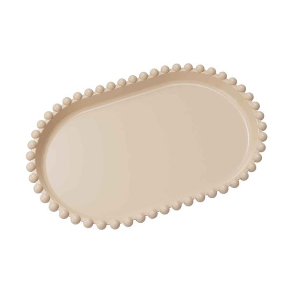 BANDEJA OVAL PEROLA 20X13CM BEGE UN PRODUFEST