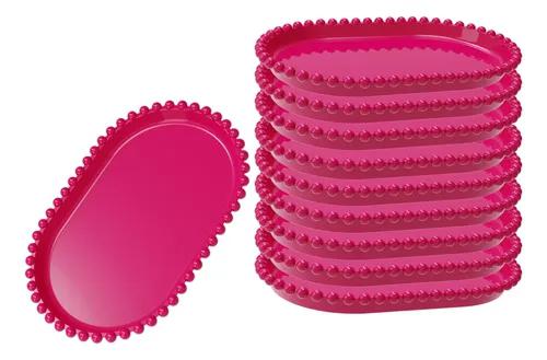 BANDEJA OVAL PEROLA 20X13CM MAGENTA UN PRODUFEST