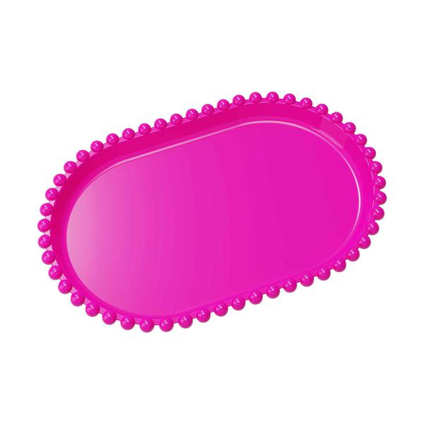 BANDEJA OVAL PEROLA 20X13CM PINK UN PRODUFEST