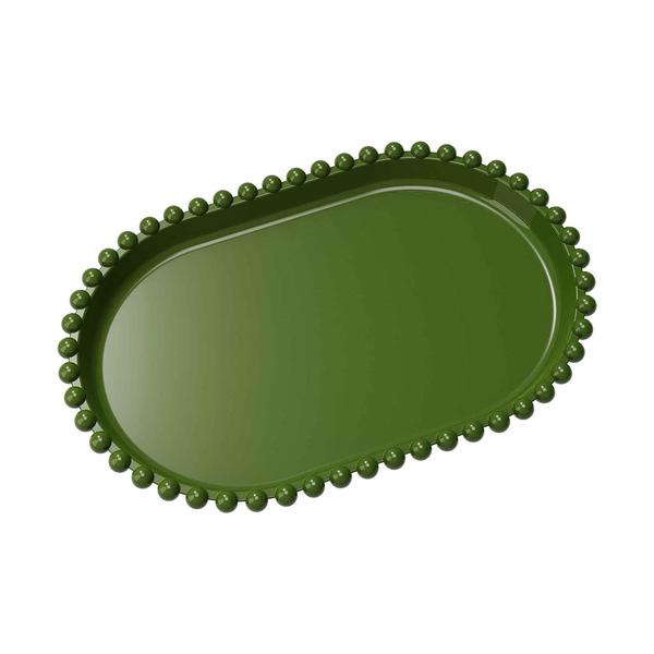 BANDEJA OVAL PEROLA 20X13CM VERDE OLIVA UN PRODUFEST