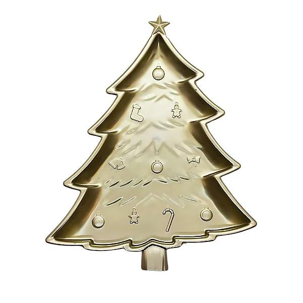 BANDEJA PINHEIRO NATAL PREMIUM DOURADO UN SO BOLEIRAS