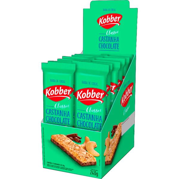 BARRA CASTANHA CHOCOLATE CLASSIC 12UN KOBBER