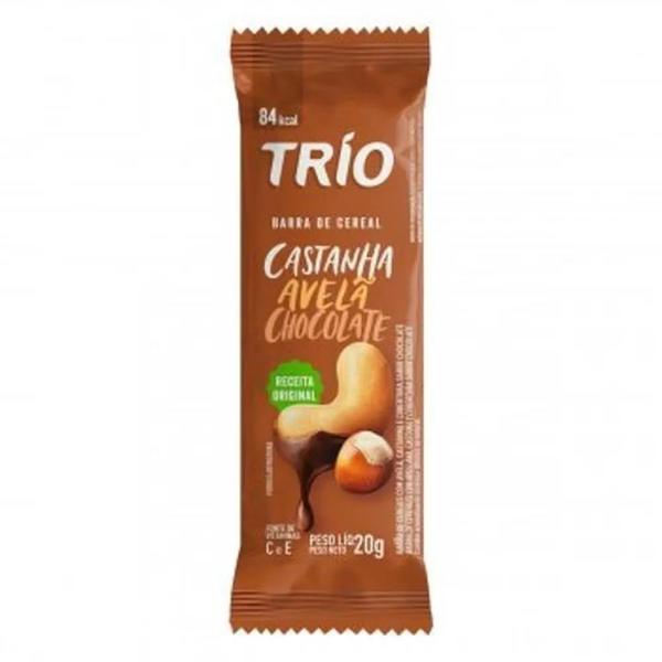 BARRA CEREAIS AVELA E CASTANHA COM CHOCOLATE 3UN TRIO