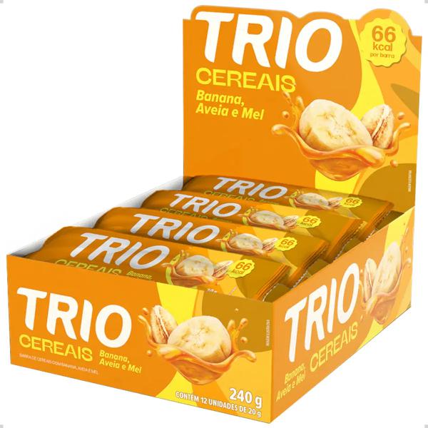 BARRA CEREAIS BANANA AVEIA E MEL 12UN TRIO