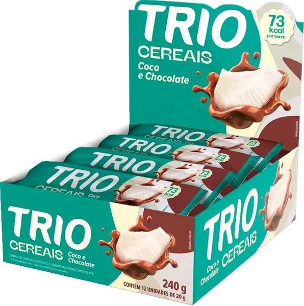 BARRA CEREAIS COCO COM CHOCOLATE 12UN TRIO
