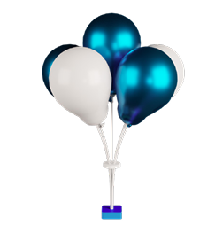 BASE PARA BALAO DE MESA 24CM AZUL GRINFEST