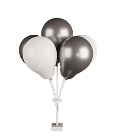 BASE PARA BALAO DE MESA 24CM PRATA GRINFEST