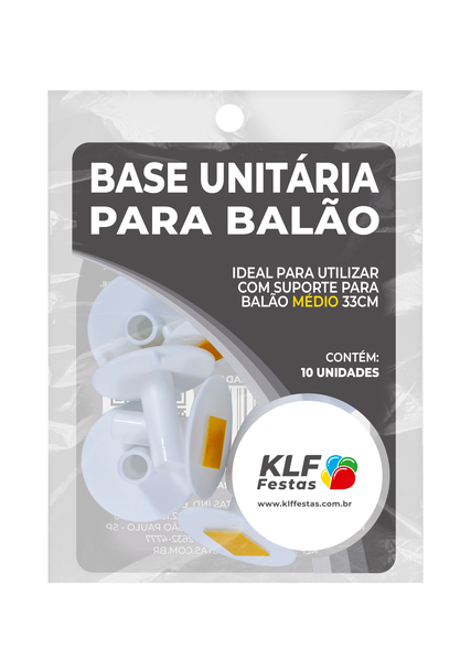 BASE UNITARIA PARA SUPORTE DE  BALAO BRANCO 10UN KLF