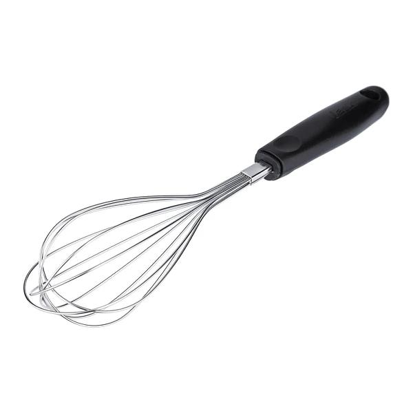 BATEDOR FOUET FIOS DE AÇO INOX 28CM CABO PRETO UN WECK