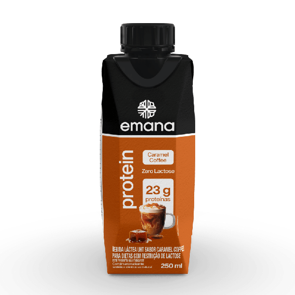 BEBIDA PRONTA PROTEIN ZERO LACTOSE CARAMEL COFFEE 250G EMANA