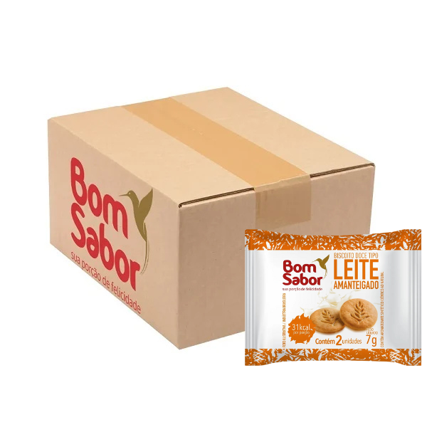 BISCOITO AMANTEIGADO AO LEITE 6G 180 UN BOM SABOR