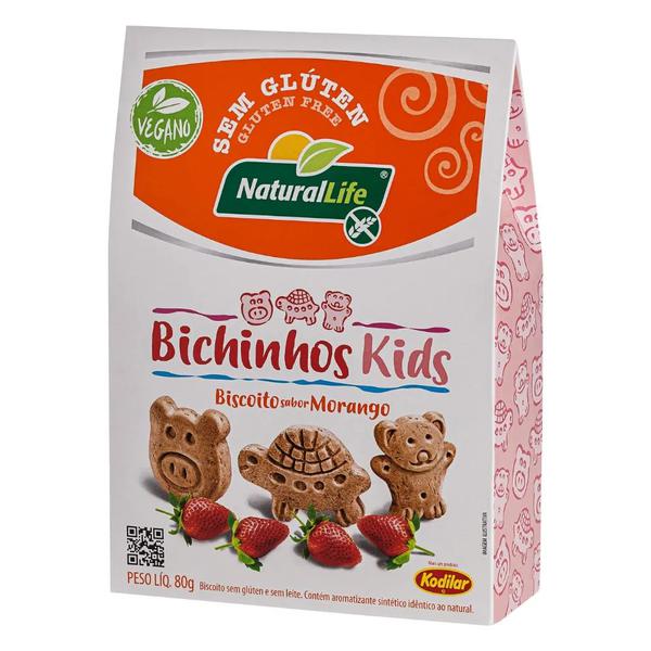 BISCOITO BICHINHOS KIDS MORANGO SEM GLUTEN 80G KODILAR