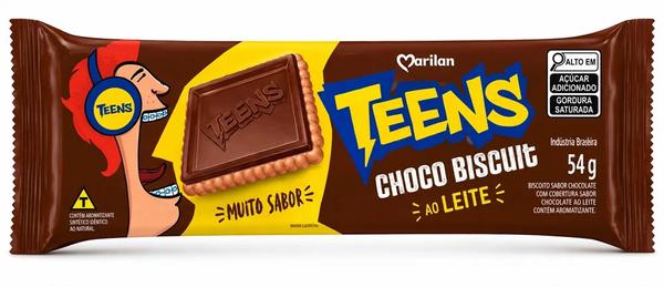 BISCOITO CHOCO BISCUIT AO LEITE 54G TEENS