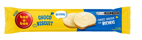 BISCOITO CHOCO BISCUIT BEIJINHO BONOBON 76G ARCOR