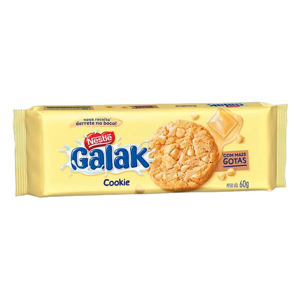 BISCOITO COOKIES GALAK GOTAS CHOCOLATE BRANCO 60G NESTLE