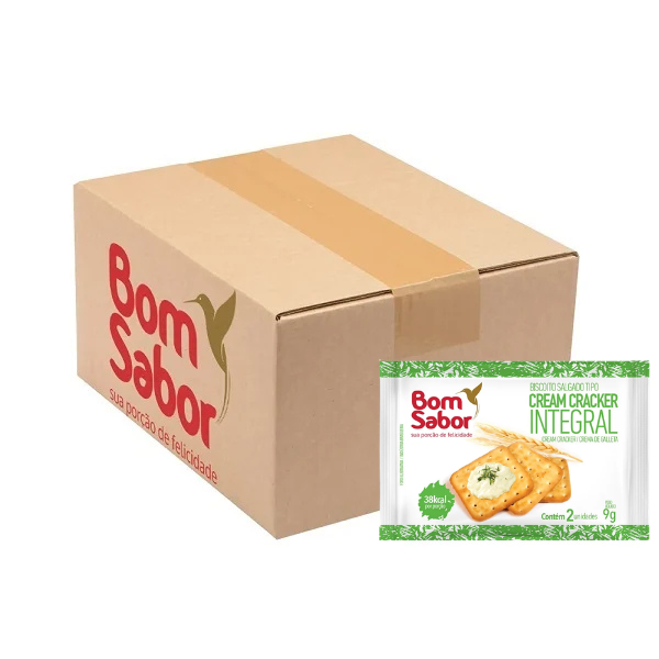 BISCOITO CREAM CRACKER INTEGRAL 9G 180 UN BOM SABOR