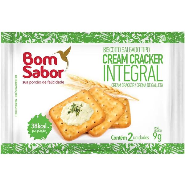 BISCOITO CREAM CRACKER INTEGRAL 9G BOM SABOR