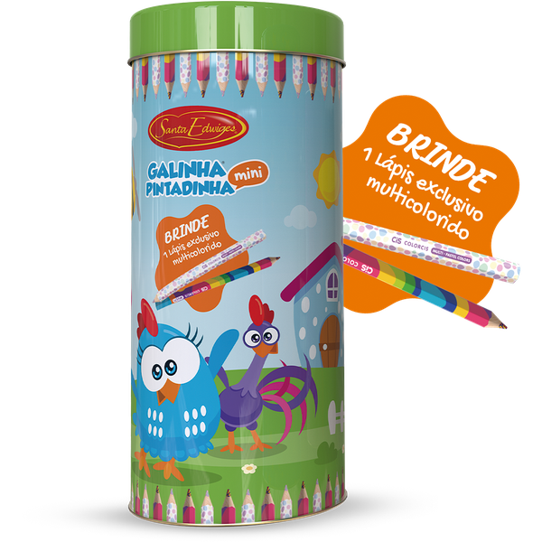 BISCOITO LEITE PORTA LAPIS LATA GALINHA PINTADINHA 100G SANTA EDWIGES