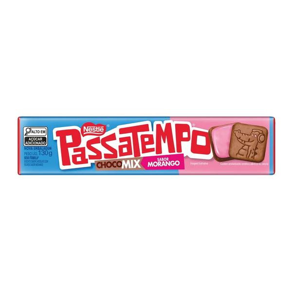 BISCOITO PASSATEMPO RECHEADO CHOCOMIX MORANGO 130G NESTLE