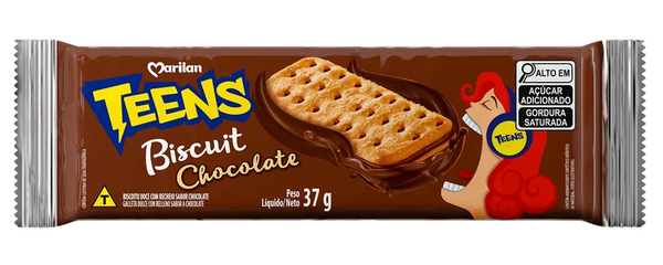BISCOITO TEENS CHOCOLATE 37G MARILAN