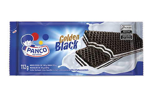 BISCOITO WAFER GOLDEN BLACK 112G PANCO
