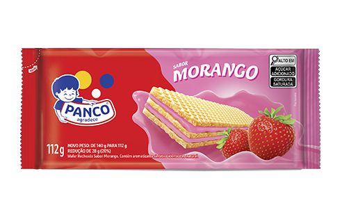 BISCOITO WAFER MORANGO 112G PANCO
