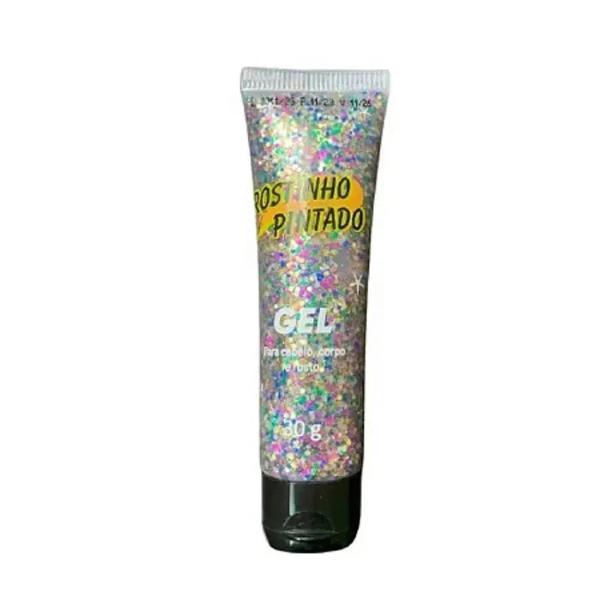 BISNAGA DE GEL 30G GLITTER CONFETE UN ROSTINHO PINTADO
