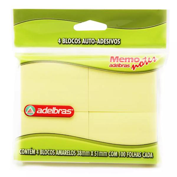BLOCO AUTOADESIVO 38X51CM AMARELO 100FLS UN ADELBRAS