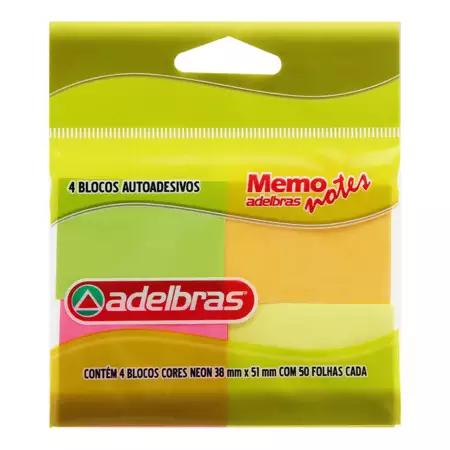 BLOCO AUTOADESIVO 38X51CM NEON 50FLS UN ADELBRAS