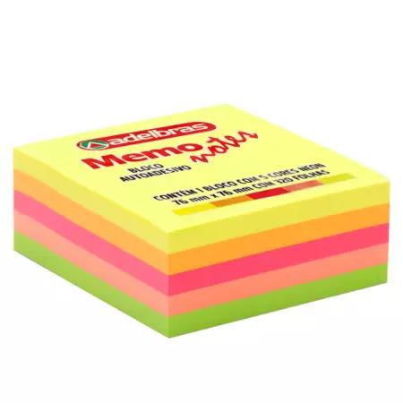 BLOCO AUTOADESIVO 76X76CM NEON 320FLS UN ADELBRAS