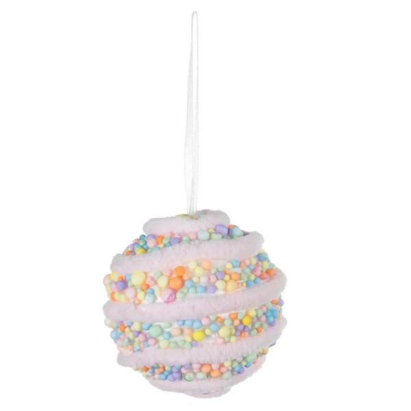 BOLA DECORADA NATAL ROSA UN FLORARTE