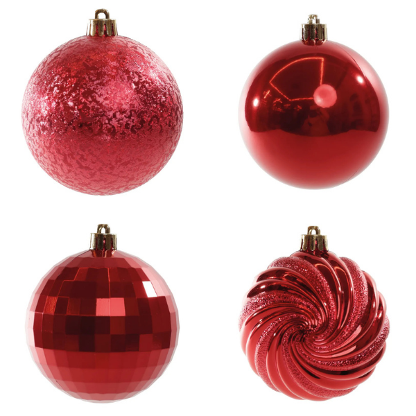BOLA DISCO/GLITTER SORT VRM 8CM JG C/4 PC CROMUS
