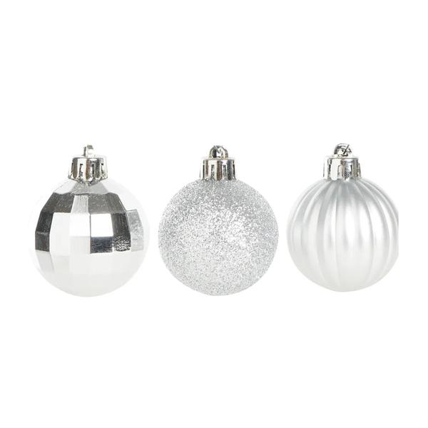 BOLA FOSCA TRAB.DISCO GLITTER PRATA 4CM UN CROMUS