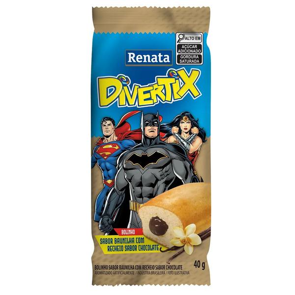 BOLINHO BAUNILHA C/CHOCOLATE 40G DIVERTIX RENATA