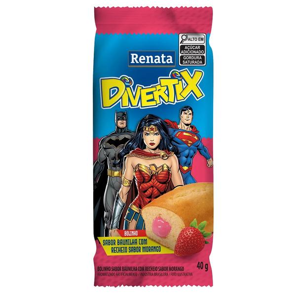 BOLINHO BAUNILHA C/MORANGO 40G DIVERTIX RENATA