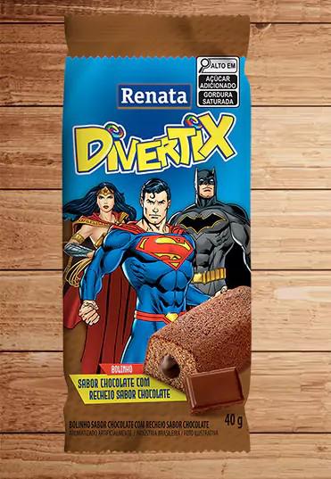 BOLINHO CHOCOLATE C/CHOCOLATE 40G DIVERTIX RENATA