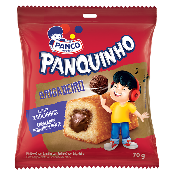BOLINHO PANQUINHO BAUNILHA COM BRIGADEIRO 70G PANCO