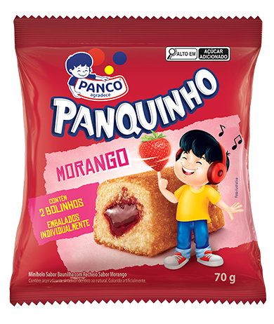 BOLINHO PANQUINHO BAUNILHA COM MORANGO 70G PANCO