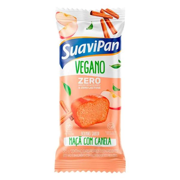 BOLINHO VEGANO ZERO ACUCAR E ZERO LACTOSE MACA C/ CANELA 35G SUAVIPAN