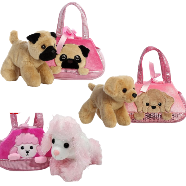 BOLSA DE PELUCIA COM CACHORRO REF.CH2408 UN SUNN TOYS