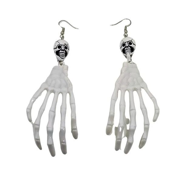 BRINCOS MAO CAVEIRA HALLOWEEN UN BRDECOR