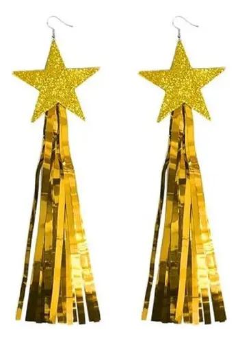 BRINCOS METALIZADOS COMUNS DOURADO 2UN PONTO DAS FESTAS