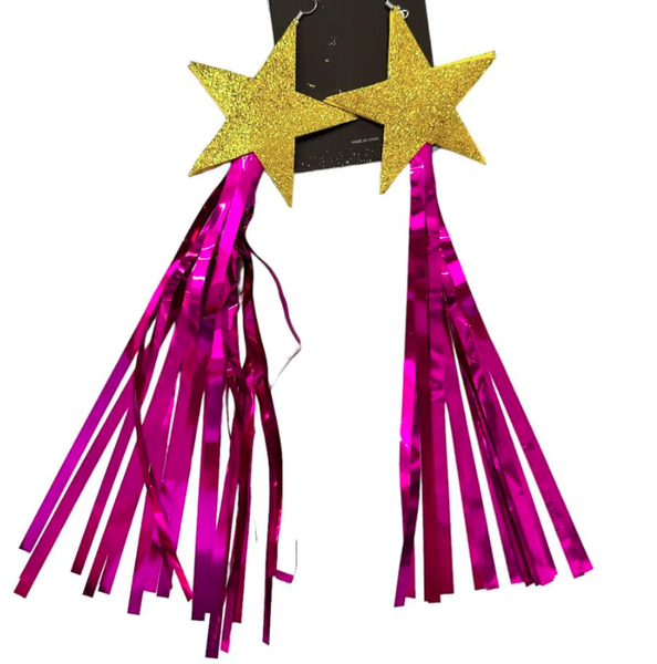 BRINCOS METALIZADOS COMUNS PINK 2UN PONTO DAS FESTAS