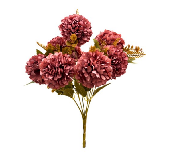 BUQUE CRISANTEMO COM COMPLEMENTO 42CM ROSA UN BELA FLOR