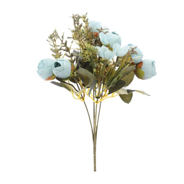 BUQUE DE MINI ROSAS X16 AZUL 30CM UN CROMUS